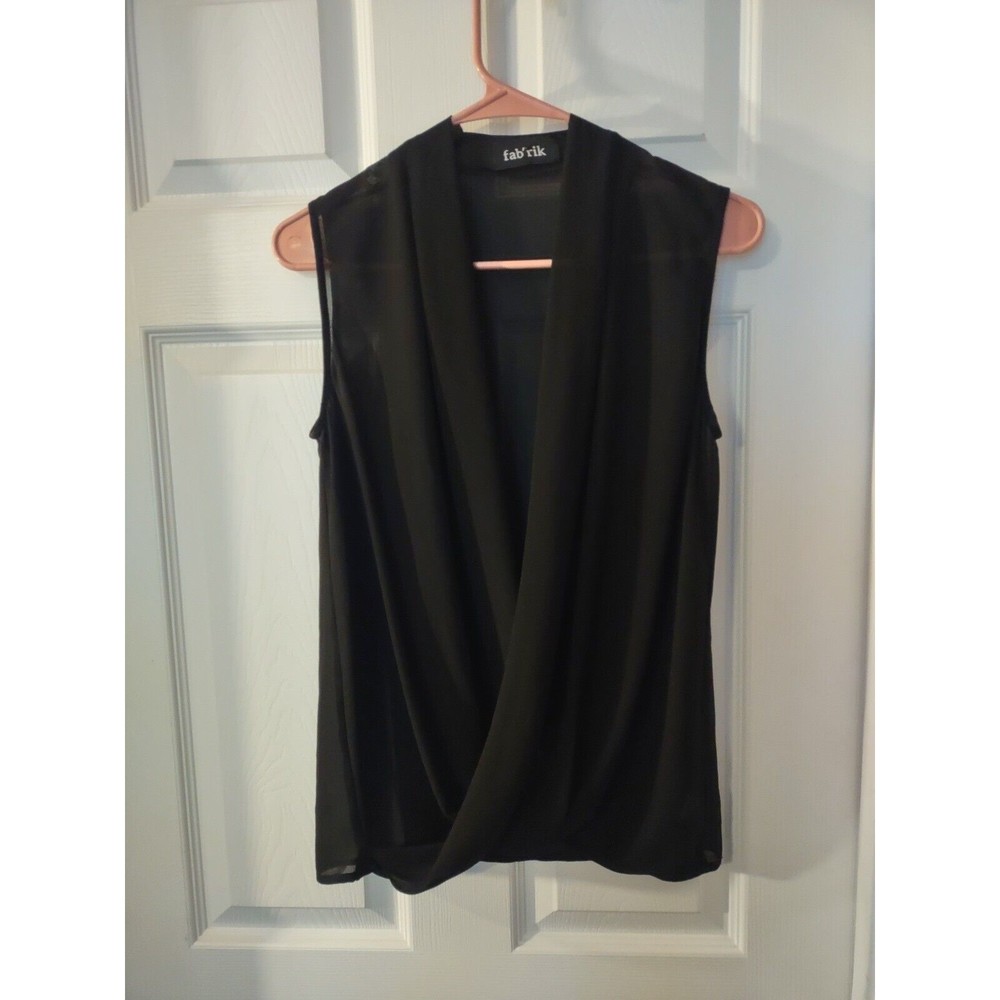 Fab'rik Top Size S Black Sheer Sleeveless